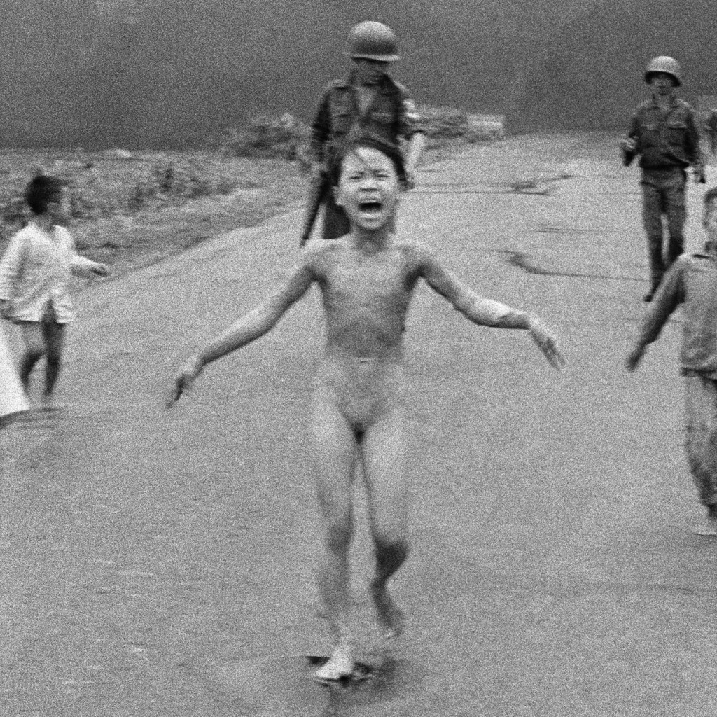 On June 8, 1972, AP photographer Nick Ut took this photo of 9-year-old Kim Phuc as she ran from an aeral napalm attack.